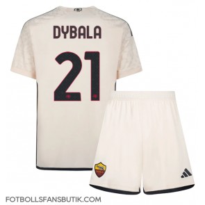 AS Roma Paulo Dybala #21 Replika Bortatröja Barn 2023-24 Kortärmad (+ Korta byxor)